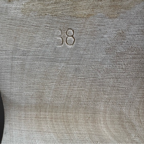 NEW Swedish Hasbeens Peep Toe Low Wood Clog Sandals Nature Size 38 US 8 - Picture 10 of 16